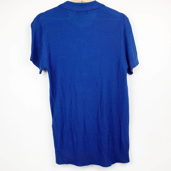 ZARA Man Viscosa Blue Polo Shirt  XS - Picture 2 of 8